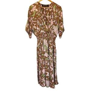 NWOT Code x Mode Floral Midi‎ Dress Cottagecore Boho Bohemian